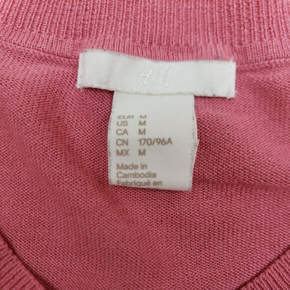 H&M Lightweight Tunic Sweater Womens M Top Rose Pink Drop Shoulder Pullover - Picture 10 of 12